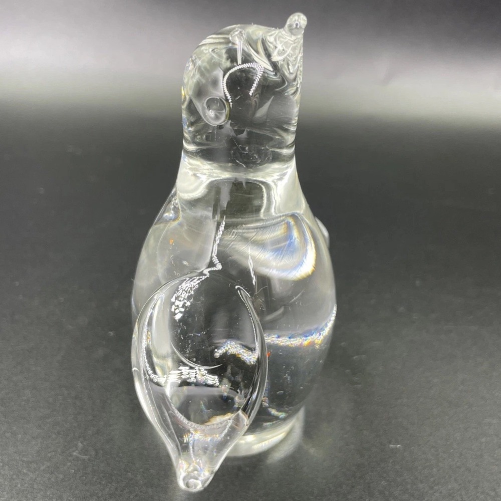 Murano Style Art Glass Hand Blown Penguin 4" Figurine/Paperweight Heavy MCM